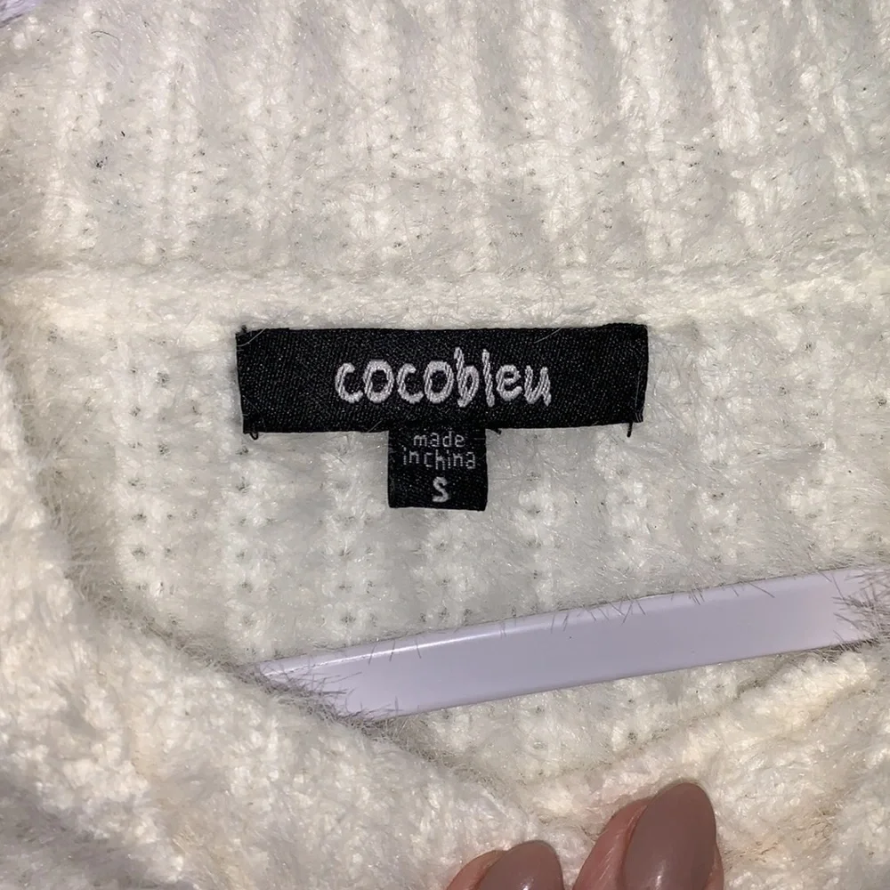 Cocobleu New York Eyelash Knit Colorblock Sweater (Size S)